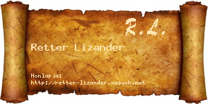 Retter Lizander névjegykártya